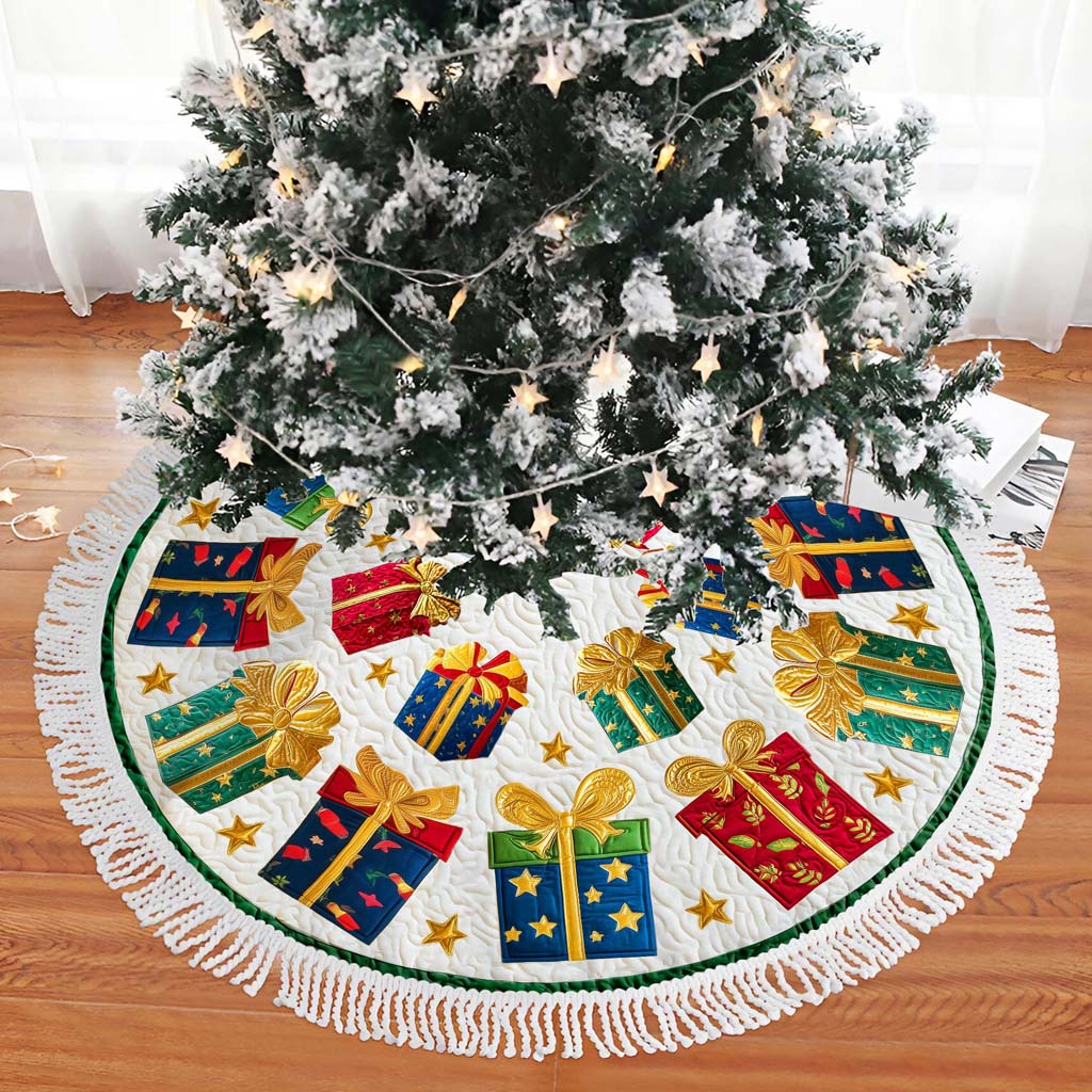 Christmas Tree Skirt with Colorful Gift Box QFHM5281003