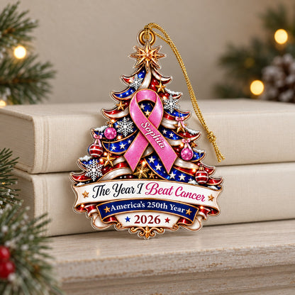 Personalized Breast Cancer Awareness 250th United States Ornament UKTD6100903