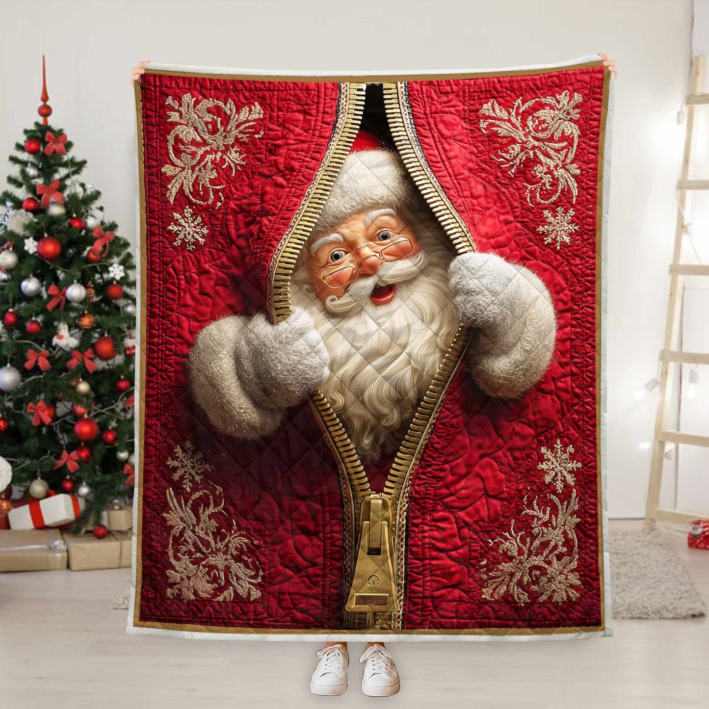 Santa Claus Christmas Quilted Blanket QFPY5041103