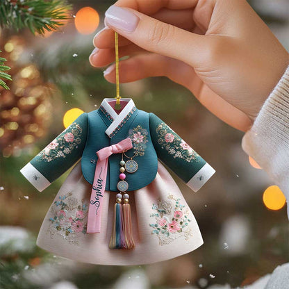 2D FLAT Personalized Korea Hanbok Acrylic Ornament QFND5100904