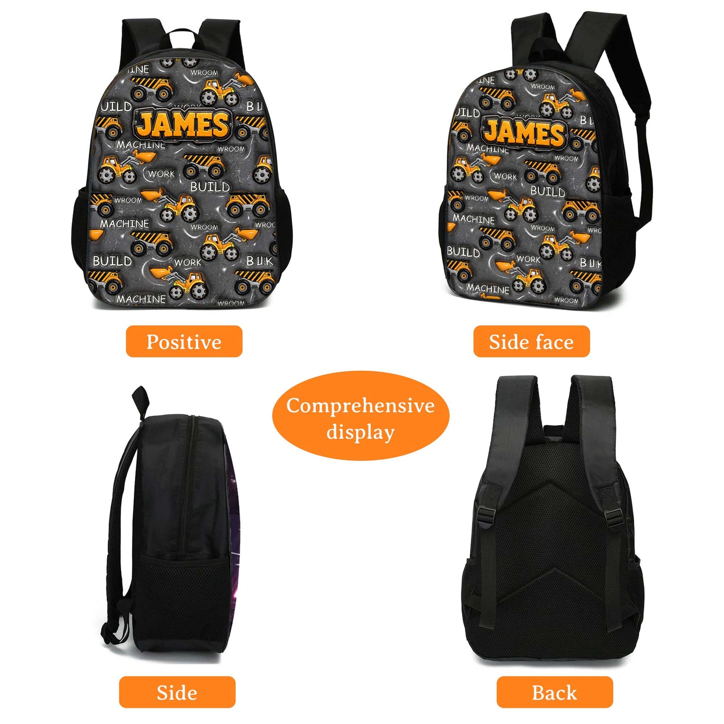 Personalized Inflat Construction Vehicles Backpack NPHA6030701