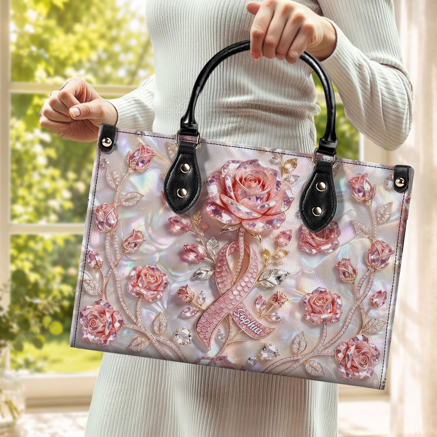 Personalized Breast Cancer Leather Handbag & Wallet NPTD6040802