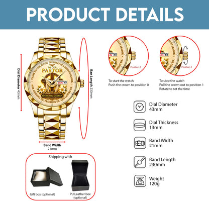 Personalized Pastor Watch Gift for Men, Christian Cross Watch, Appreciation Gift for Pastor QFHA6300702