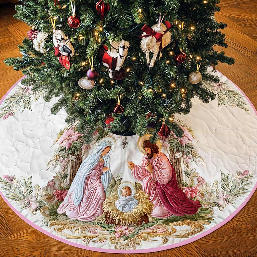 Pink Nativity Christmas Tree Skirt QFPY5311005