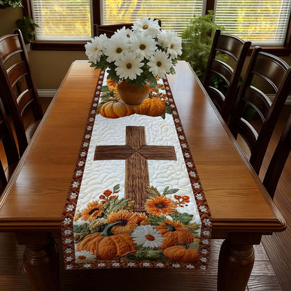 Cross Pumpkin Halloween Quilted Table Runner UKTD5031001