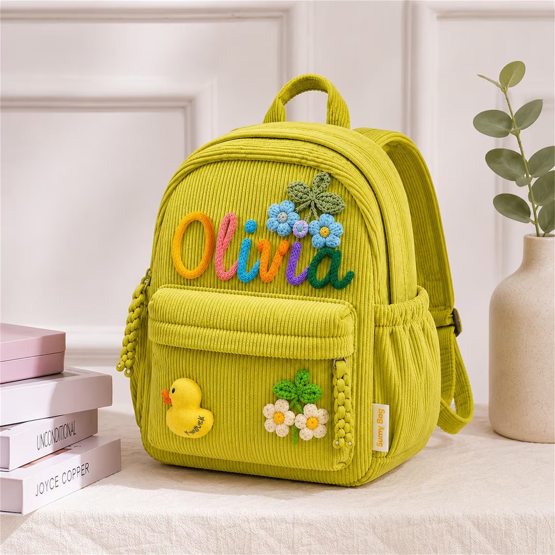 Personalized Kids Corduroy Backpack, Children's School Bag UKTD6260601