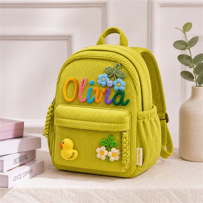 Personalized Kids Corduroy Backpack, Children's School Bag UKTD6260601