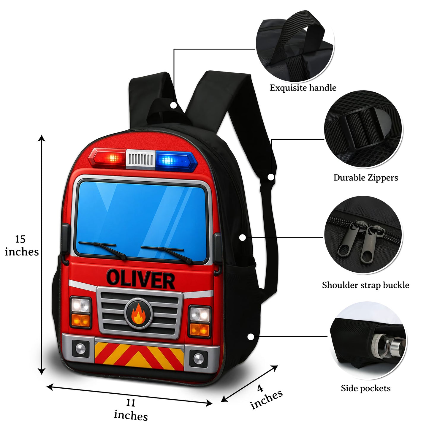 Personalized Firefighter Kids Backpack NPND6290602