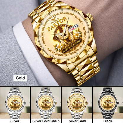 Personalized Pastor Watch Gift for Men, Christian Cross Watch, Appreciation Gift for Pastor QFHA6300702