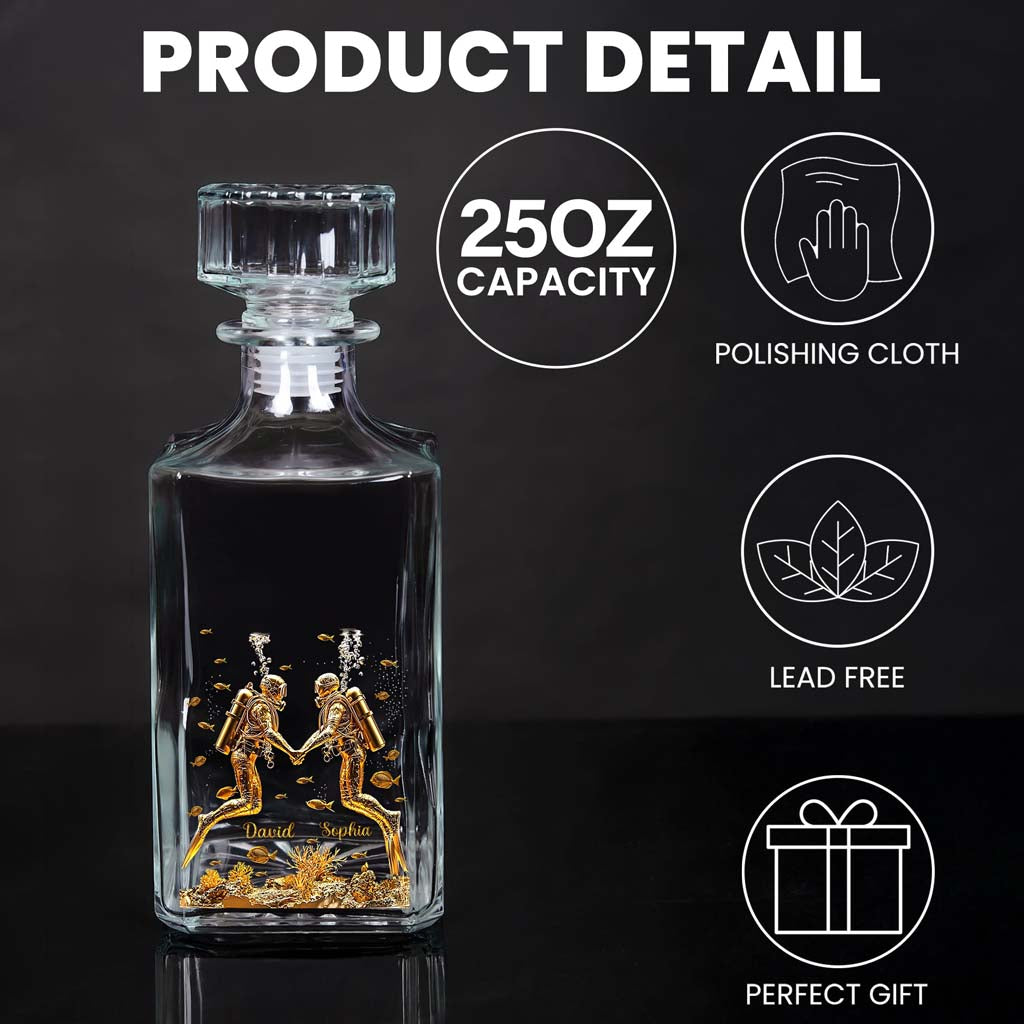 Custom Couples Scuba Diving Whiskey Decanter Set UKHM5171001