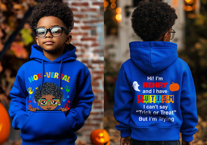 Personalized Autism Halloween Hoodie for kids, Halloween Gift for Autism Kids, Halloween Gifts, Autism Awareness Gift NPNT4130903