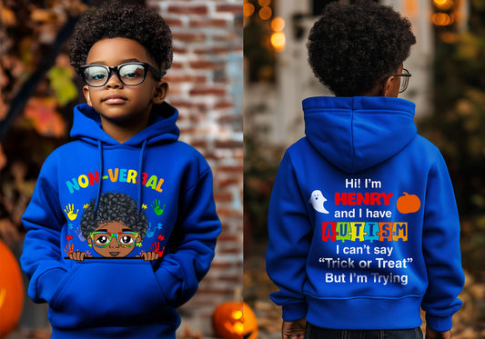 Personalized Autism Halloween Hoodie for kids, Halloween Gift for Autism Kids, Halloween Gifts, Autism Awareness Gift NPNT4130903
