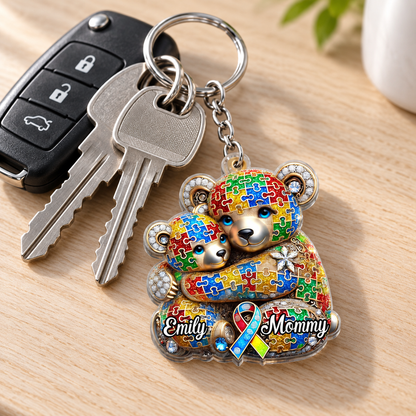 Personalized Autism Awareness Acrylic Car Ornament, Keychain QFTD5250302
