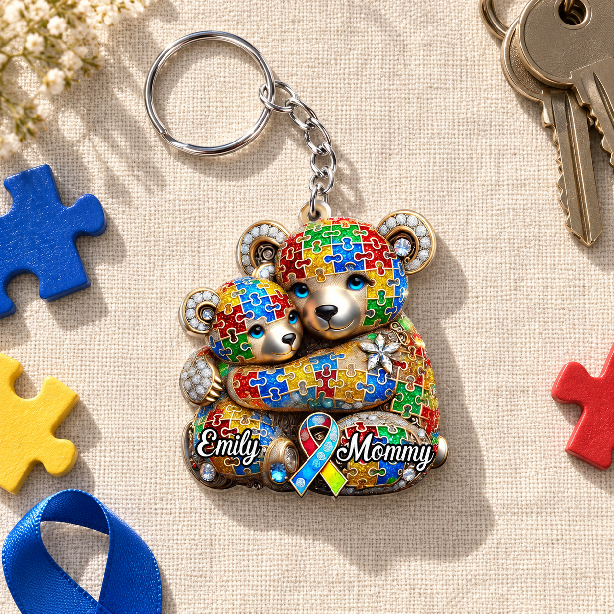 Personalized Autism Awareness Acrylic Car Ornament, Keychain QFTD5250302