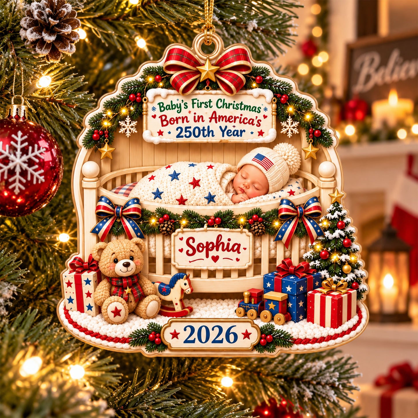 Personalized Baby's First Christmas Ornament UKTD6100901