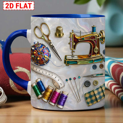 Custom Faux Stained Glass Sewing Ceramic Mug THUU6150102