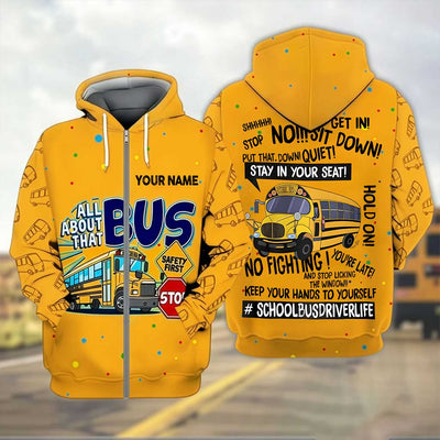 Personalized School Bus Driver Zip Hoodie NPND5120901