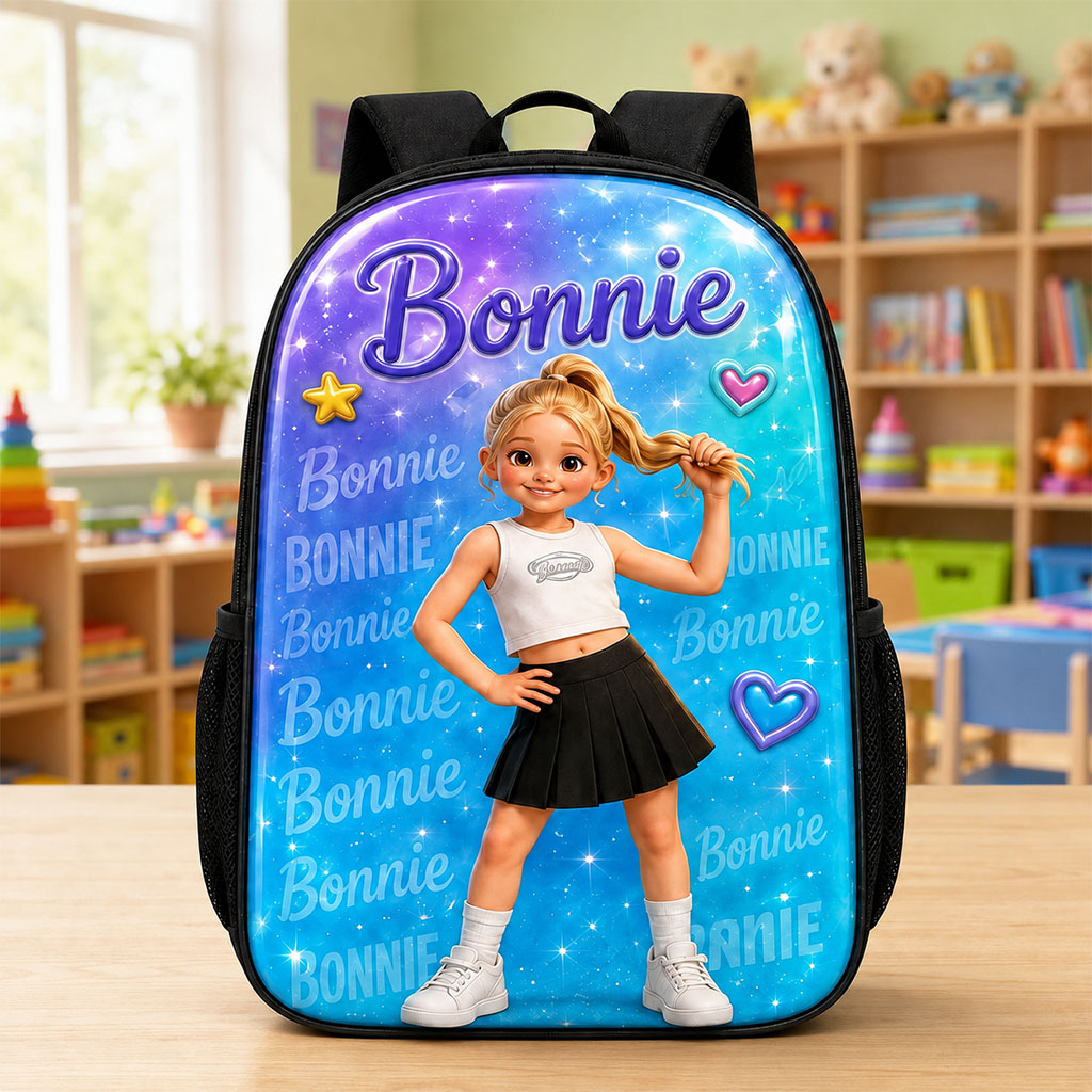 Personalized Kids Backpack with Custom Photo & Name, Back to School Backpack for Boys Girls, Custom Portrait School Bag QFHA6130802