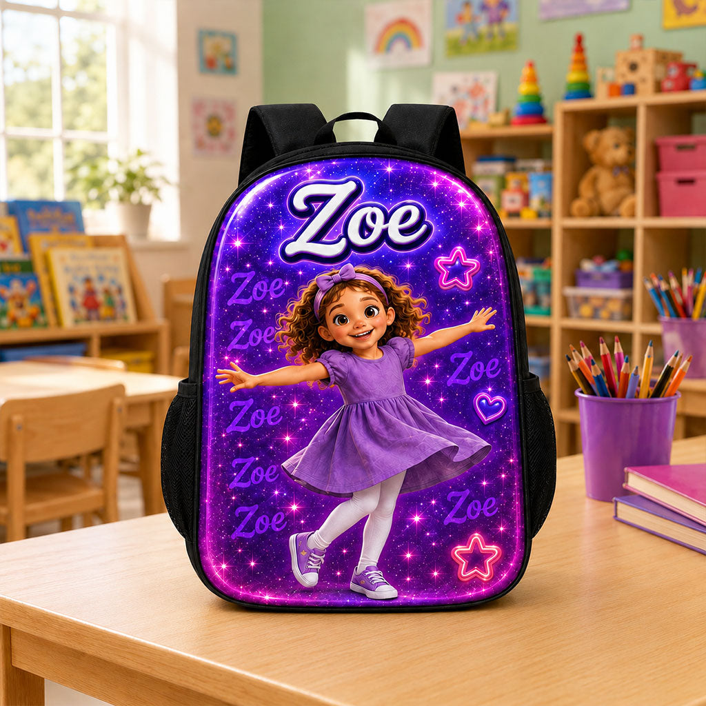 Personalized Kids Backpack with Custom Photo & Name, Back to School Backpack for Boys Girls, Custom Portrait School Bag QFHA6130802