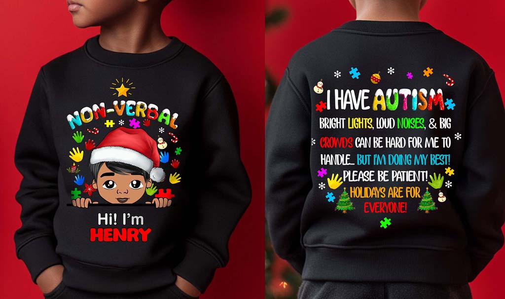 Autism Christmas Shirt For Kids, Holiday Special Needs Gift, Christmas Gift For Autistic Children, Xmas Gift For Autistic Girls, Autistic Boys QFHM4101001