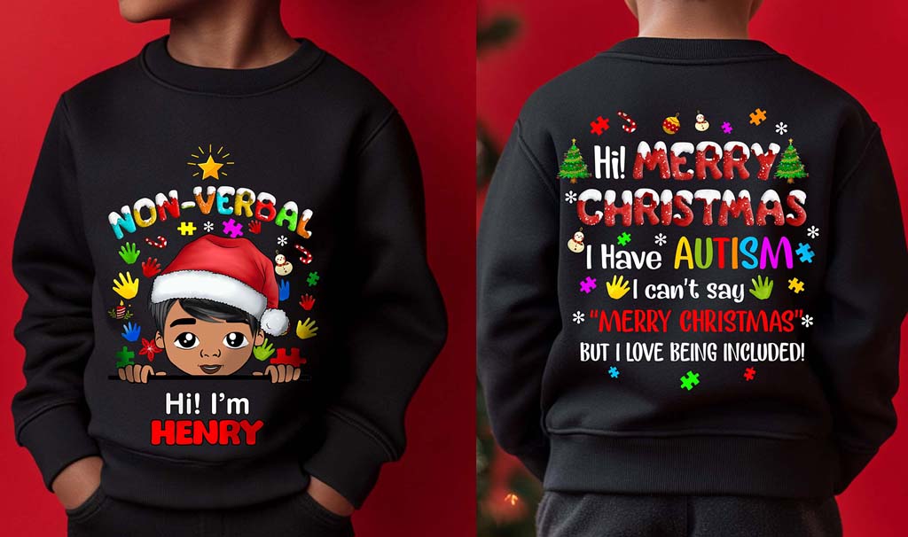 Autism Christmas Shirt For Kids, Holiday Special Needs Gift, Christmas Gift For Autistic Children, Xmas Gift For Autistic Girls, Autistic Boys QFHM4111001