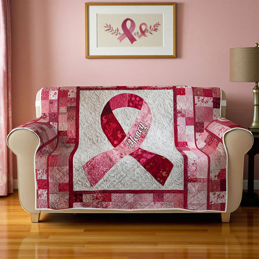 Breast Cancer Quilted Sofa Cover QFNT5291010