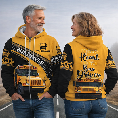 Personalized Name School Bus Driver, It Takes Heart To Be A Bus Driver NPNT4240704