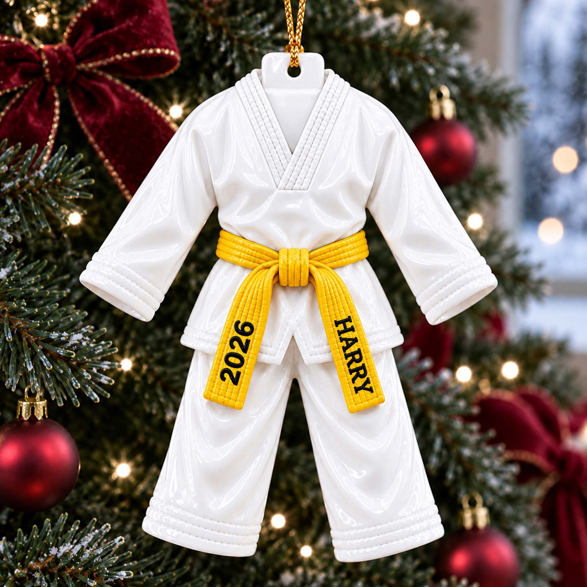Custom Taekwondo Christmas Ornament, Martial Arts 3D Acrylic Ornament UKHA6071015