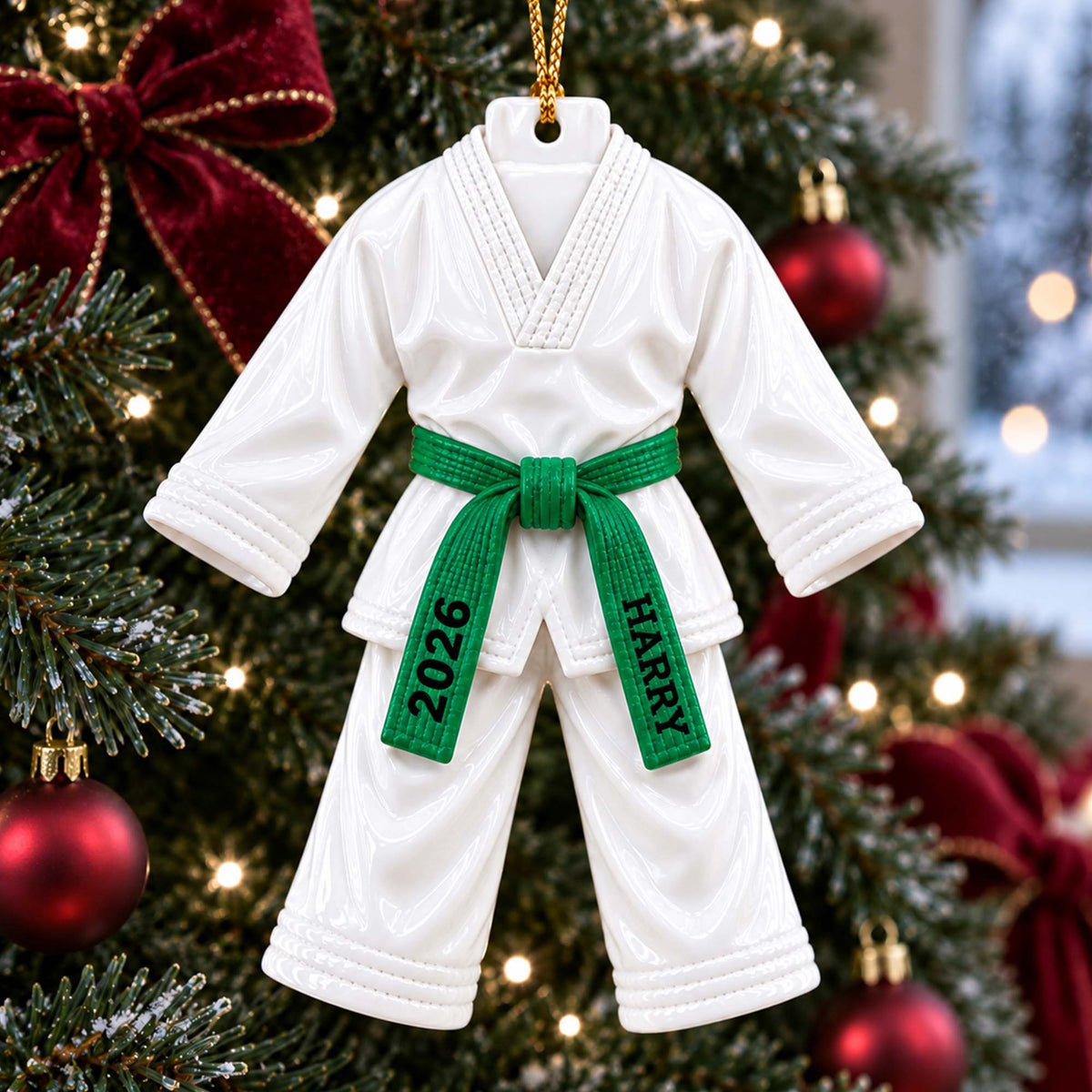 Custom Taekwondo Christmas Ornament, Martial Arts 3D Acrylic Ornament UKHA6071015