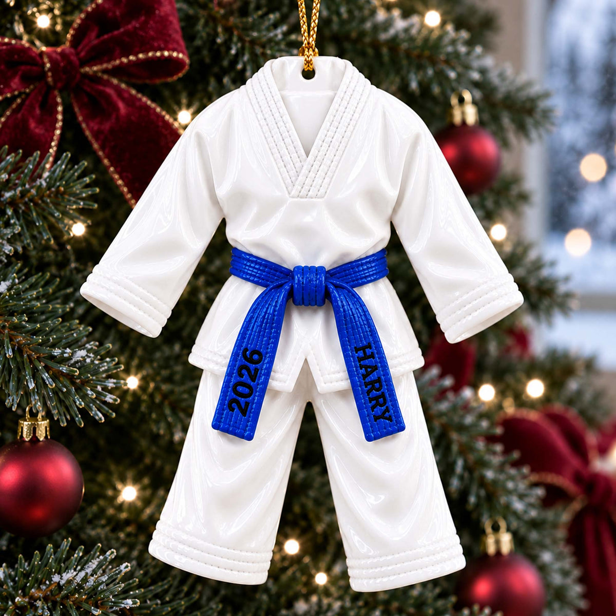 Custom Taekwondo Christmas Ornament, Martial Arts 3D Acrylic Ornament UKHA6071015