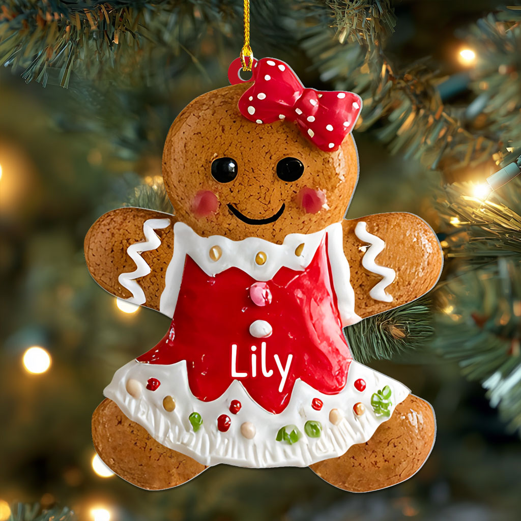 Personalized Gingerbread Christmas Acrylic Ornament QFHA5251002