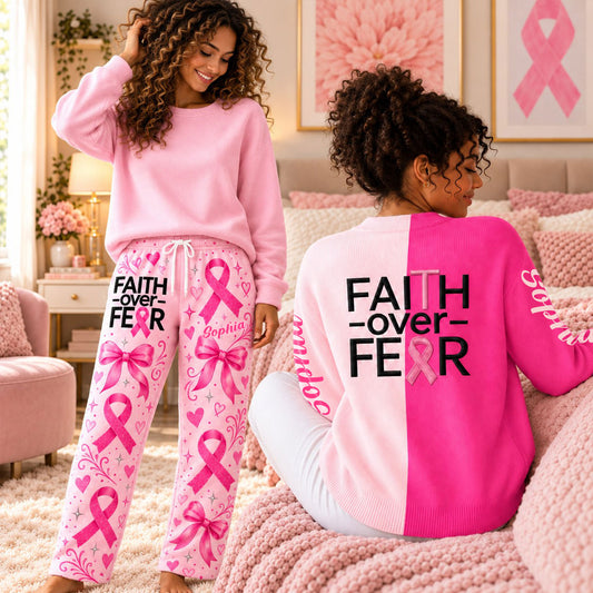 Personalized Breast Cancer Knitted Cardigan UKTO5270904