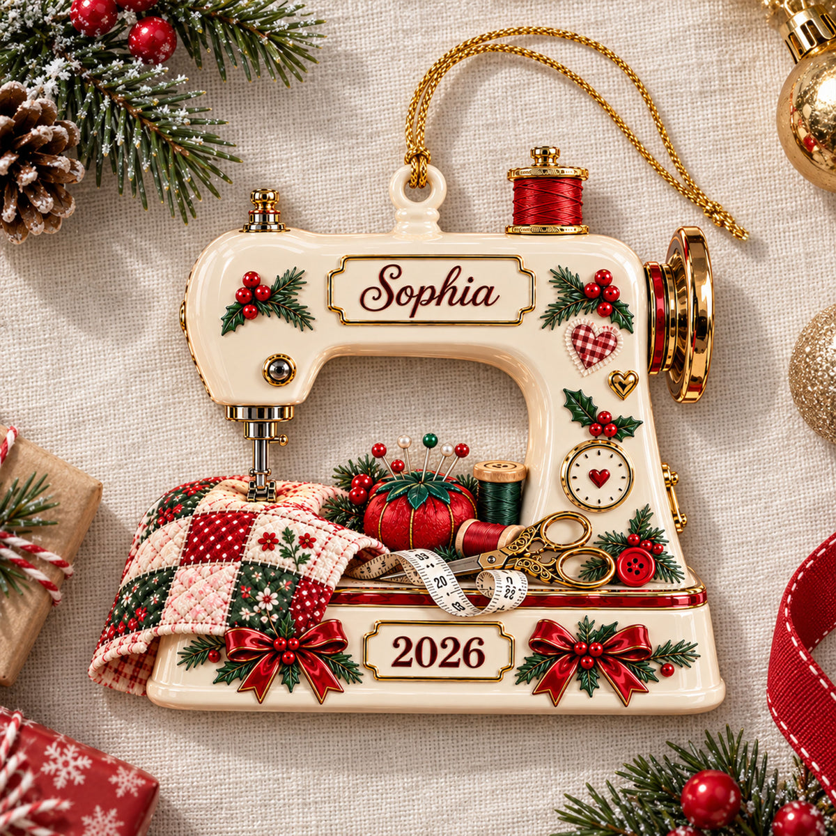 Custom Sewing Machine 3D Acrylic Ornament UKNT6170902