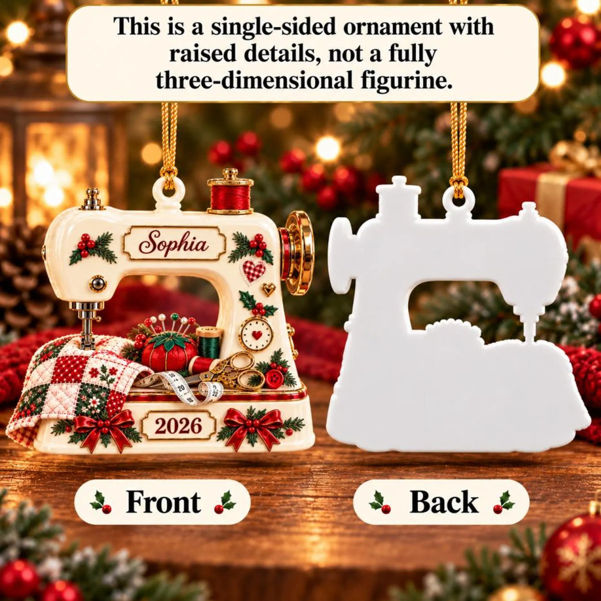 Custom Sewing Machine 3D Acrylic Ornament UKNT6170902