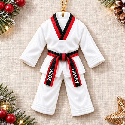 Custom Taekwondo Christmas Ornament, Martial Arts 3D Acrylic Ornament UKHA6071015