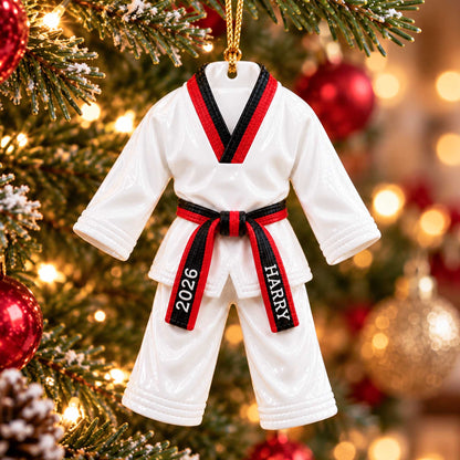 Custom Taekwondo Christmas Ornament, Martial Arts 3D Acrylic Ornament UKHA6071015
