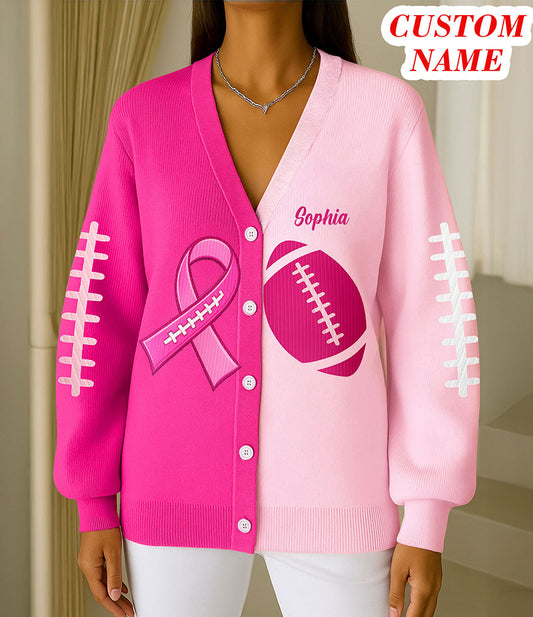 Custom Breast Cancer Knitted Cardigan UKTO5081001