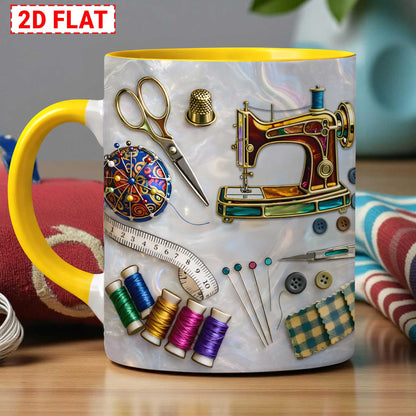 Custom Faux Stained Glass Sewing Ceramic Mug THUU6150102