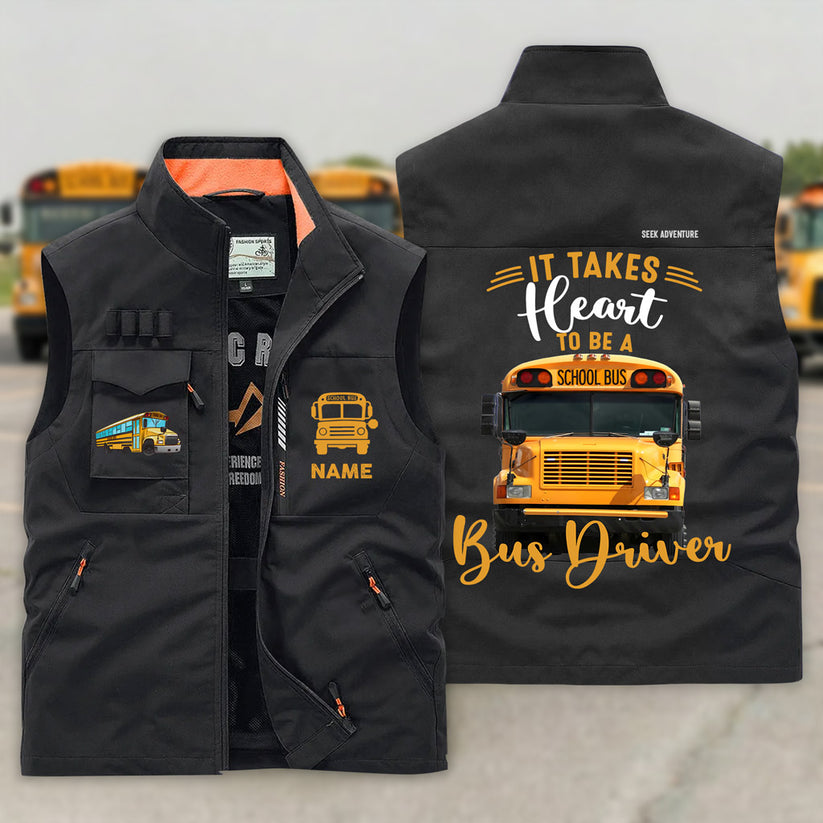 Custom School Bus Driver Multi-Pocket Vest UKNT6240302 – Custom Gifts ...