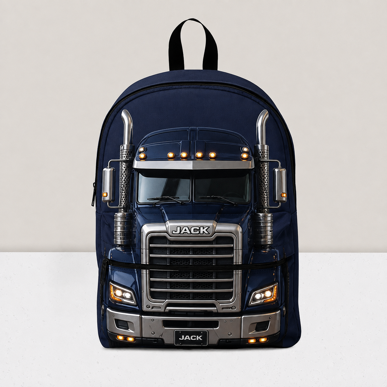 Personalized Truck Backpack Set for Boys, Custom Name Semi Truck School Bag, Lunch Bag & Pencil Case QFTD6150809
