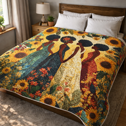 Black Women Quilt Blanket, African American Women Melanin Blanket UKHM5080701