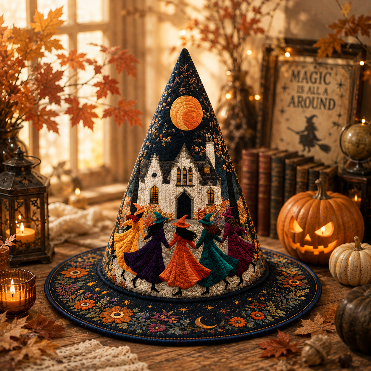 Personalized Witch Halloween Quilted Witch Hat UKND6070814