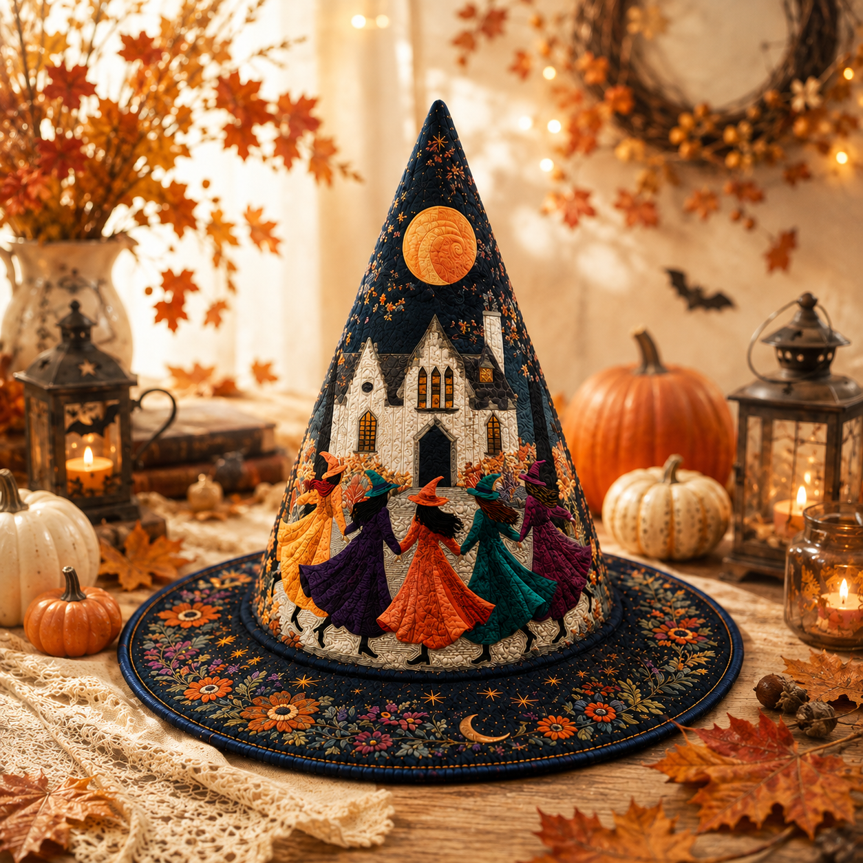 Personalized Witch Halloween Quilted Witch Hat UKND6070814