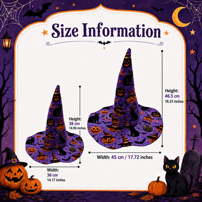 Personalized Luna Moth Quilted Witch Hat, Celestial Moon Phase Halloween Decor UKND6070811