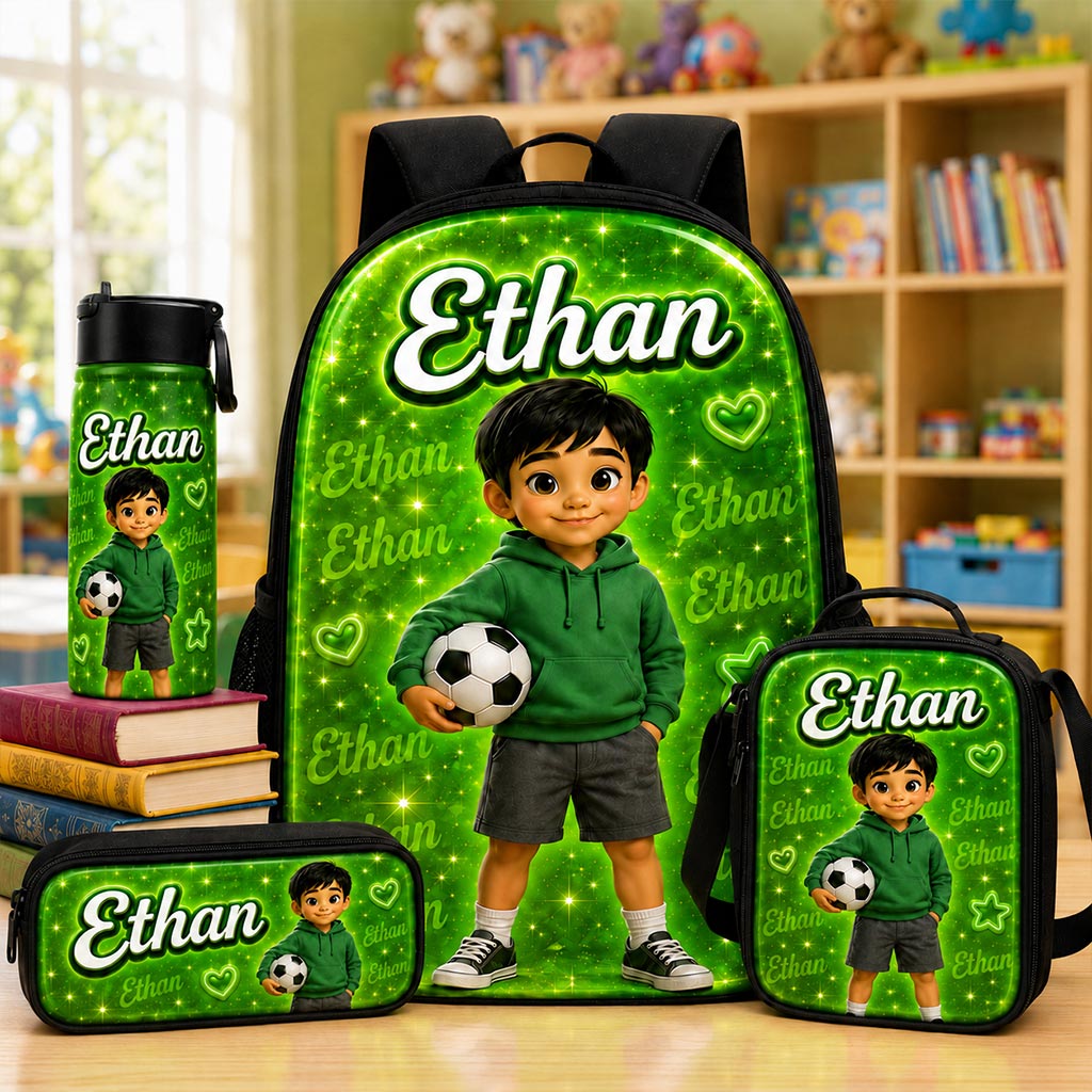 Personalized Kids Backpack with Custom Photo & Name, Back to School Backpack for Boys Girls, Custom Portrait School Bag QFHA6130802