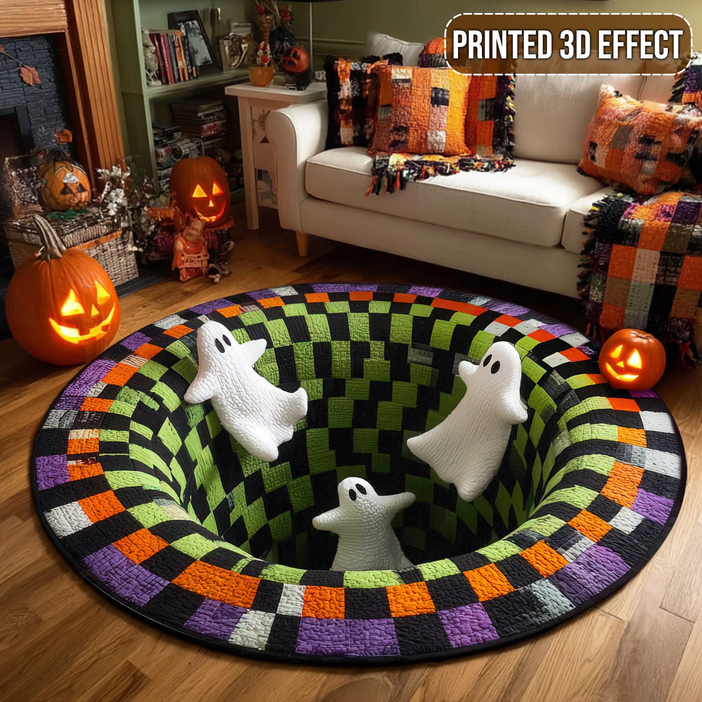 Halloween Cute Ghost 3D Printed Rug UKTD5120901
