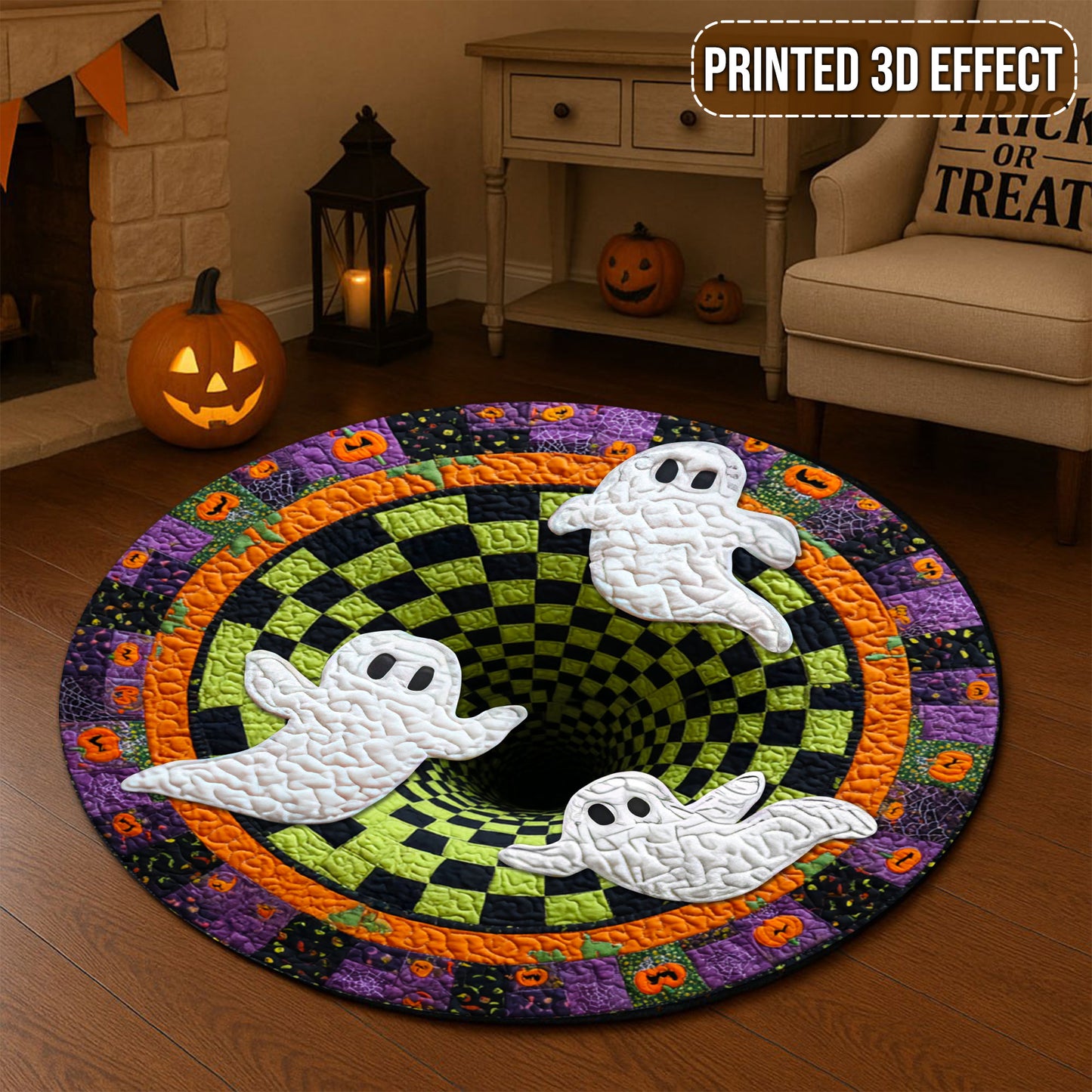 Halloween Cute Ghost 3D Printed Rug UKTD5130903